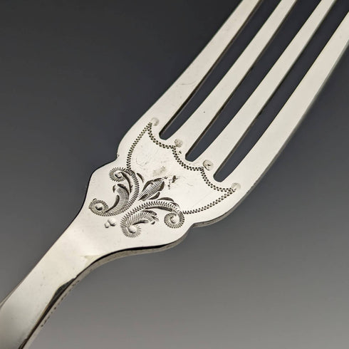 1930s British vintage silver plate dessert cutlery 6 pair set John Round