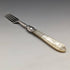 Around 1880 British Antique White Pearl Shell Handle Pure Silver Blade Cutlery 5 Pairs Martin Hall