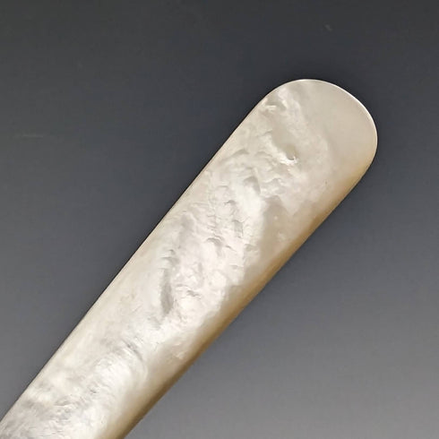 1897年 英国アンティーク 白蝶貝ハンドル 純銀ブレード カトラリー6ペアセット 箱入り J Barraclough