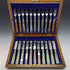 Around 1900 British Vintage Natural Stone Handle Cutlery 12 Pair Set Boxed Cavendish