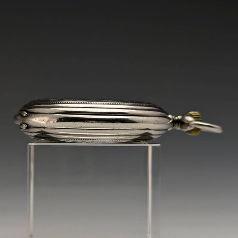 1928 年左右古董浪琴表懷錶刻銀側獵人錶殼效果很好