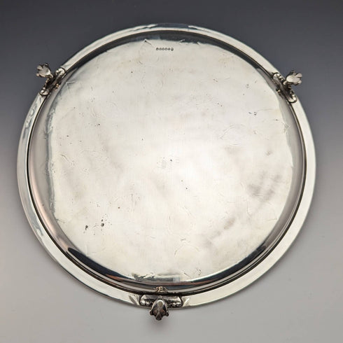 英国アンティーク シルバープレート製サルヴァ 直径30cm Kerr and Phillips