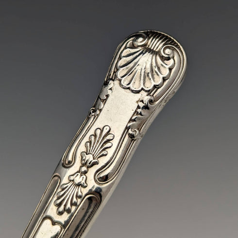 英国アンティーク 純銀製ハンドル フィッシュカトラリー 5ペアセット 布ケース入