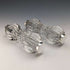 1903 British antique cut glass knife rest pair sterling silver decoration J Gilbert