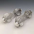 1903 British antique cut glass knife rest pair sterling silver decoration J Gilbert
