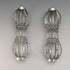 1903 British antique cut glass knife rest pair sterling silver decoration J Gilbert