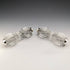 1903 British antique cut glass knife rest pair sterling silver decoration J Gilbert