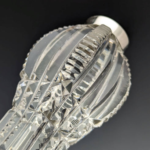 1903年 英国アンティーク カットガラス製 ナイフレストペア 純銀装飾 J Gilbert