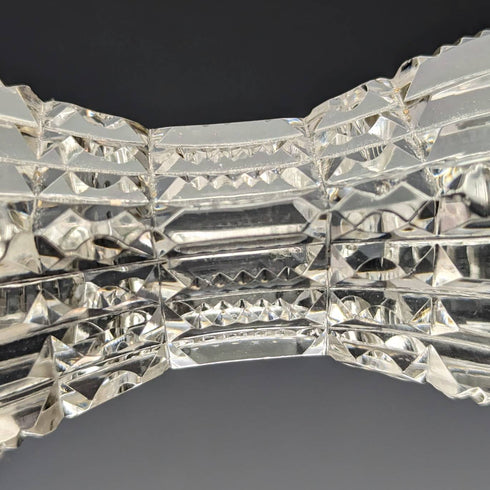 1903年 英国アンティーク カットガラス製 ナイフレストペア 純銀装飾 J Gilbert