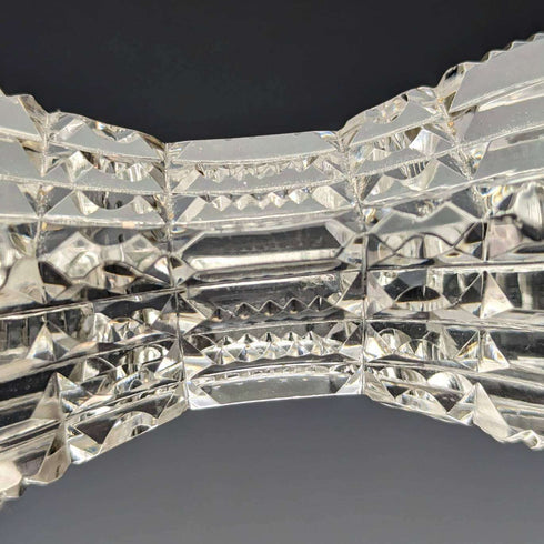 1903 British antique cut glass knife rest pair sterling silver decoration J Gilbert