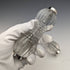 1903 British antique cut glass knife rest pair sterling silver decoration J Gilbert