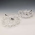 1927 British vintage cut glass dish pair sterling silver fork set CW Fletcher & Sons boxed