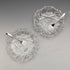 1927 British vintage cut glass dish pair sterling silver fork set CW Fletcher & Sons boxed