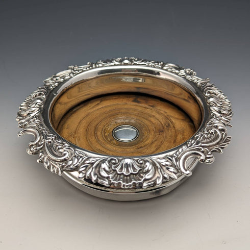 英國古董銀盤瓶杯墊