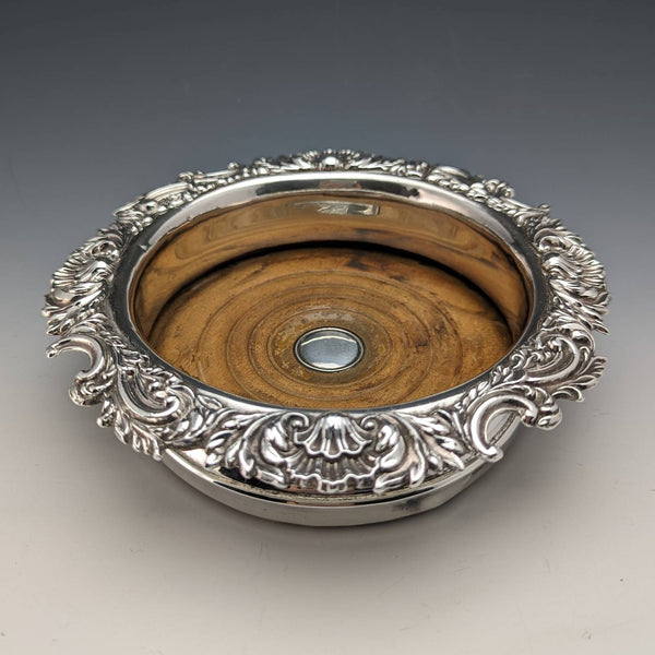 英國古董銀盤瓶杯墊