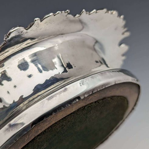 British antique silver plate bottle coaster