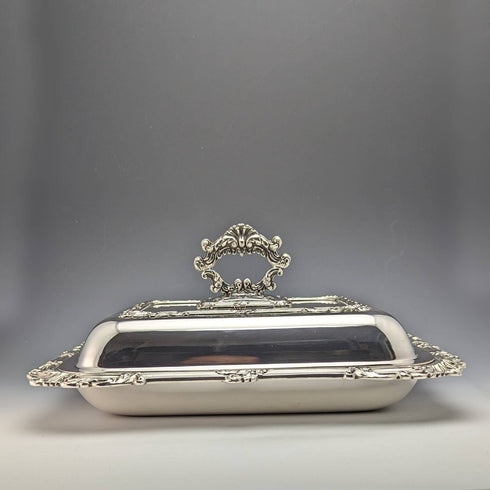 英国アンティーク シルバープレート製 角型エントレーディッシュ