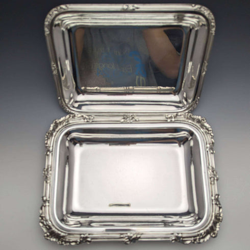 British Antique Silver Plate Square Entree Dish