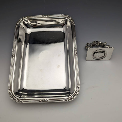 British Antique Silver Plate Square Entree Dish
