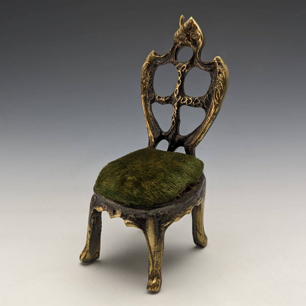 1920s Brass Chair Pocket Watch Holder Green Sheet