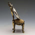 1920s Brass Chair Pocket Watch Holder Brown Seat