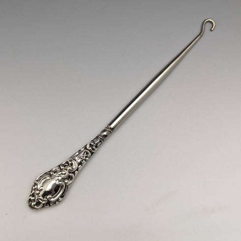 1907 British Antique Sterling Silver Handle Button Hook
