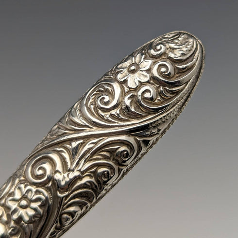 1898 British Antique Pure Silver Handle Button Hook Henry Williamson