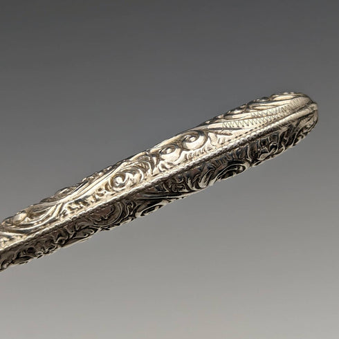 1898 British Antique Pure Silver Handle Button Hook Henry Williamson