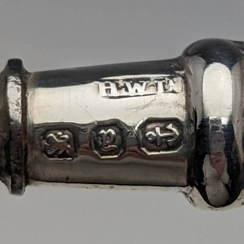 1898 British Antique Pure Silver Handle Button Hook Henry Williamson