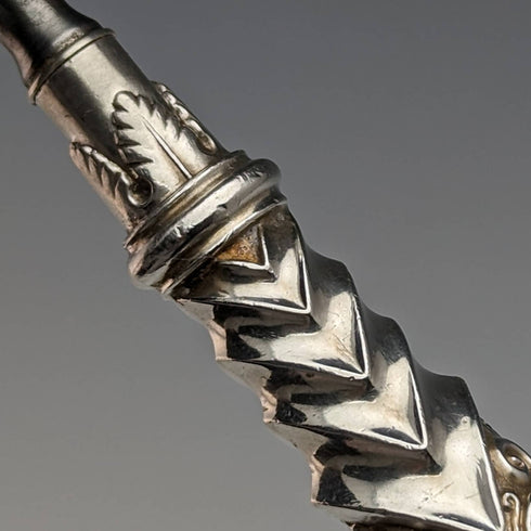 1889 British Antique Pure Silver Handle Toasting Fork Adie and Lovekin