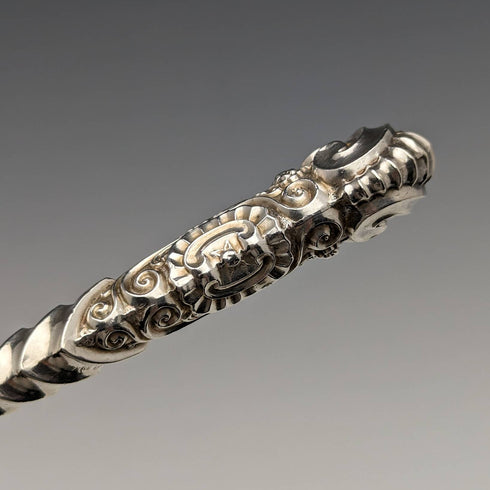 1889 British Antique Pure Silver Handle Toasting Fork Adie and Lovekin