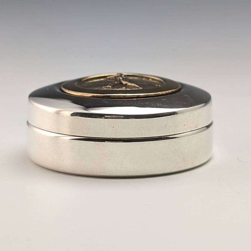 Italian Vintage Sterling Silver Pill Case Golfer Design