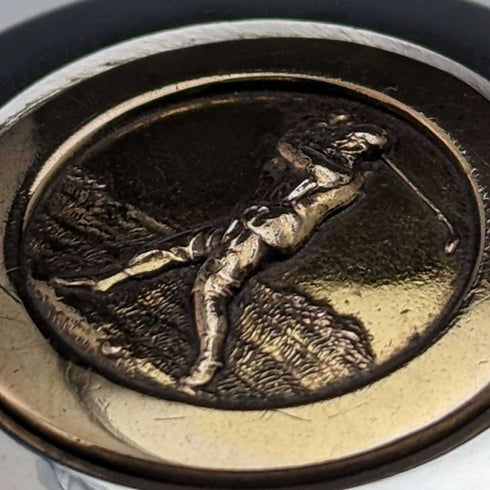 Italian Vintage Sterling Silver Pill Case Golfer Design
