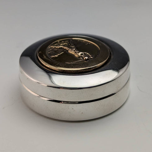 Italian Vintage Sterling Silver Pill Case Golfer Design