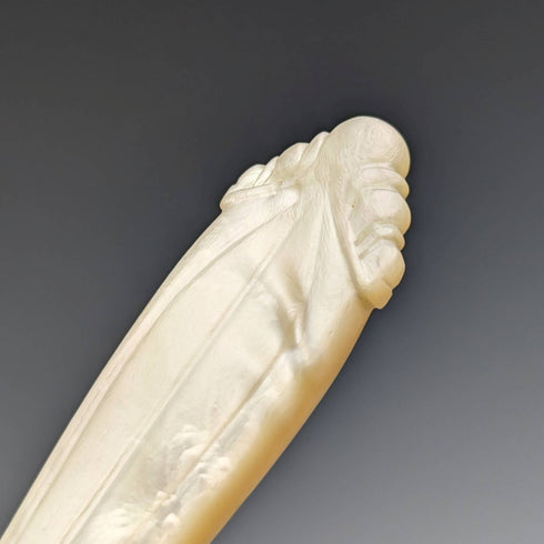 1877年 英国アンティーク 純銀ブレード 白蝶貝ハンドル フィッシュカトラリー 3ペアセット William Hutton