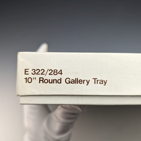 英国ヴィンテージ シルバープレート製 ギャラリートレイ 直径26cm 箱入り デッドストック