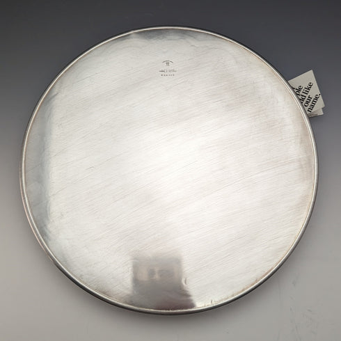 英国ヴィンテージ シルバープレート製 ギャラリートレイ 直径26cm 箱入り デッドストック