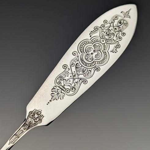 英国アンティーク シルバープレート製 フィッシュカトラリー 12ペアセット 箱入り Cooper Brothers