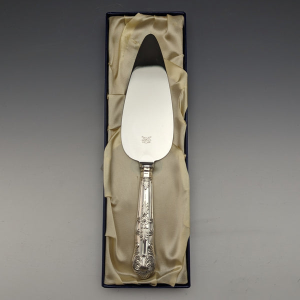 1987 British Vintage Sterling Silver Handle Cake Slicer Boxed Broadway