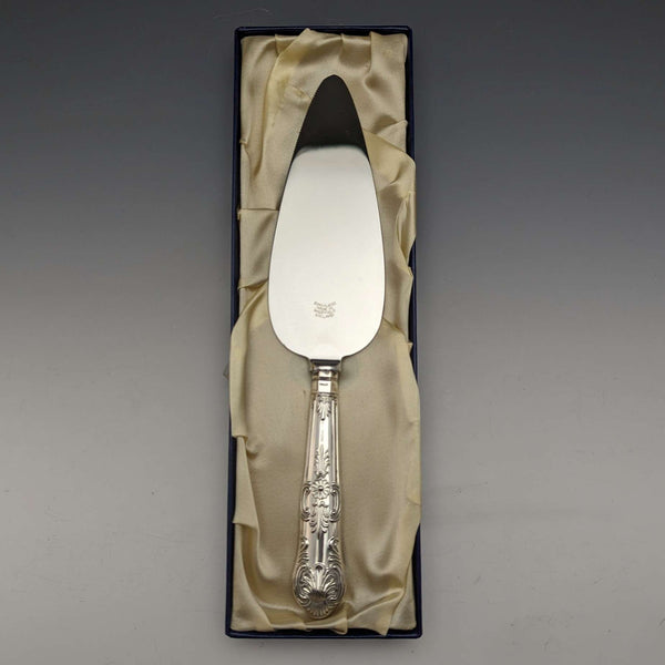 1987 British Vintage Sterling Silver Handle Cake Slicer Boxed Broadway