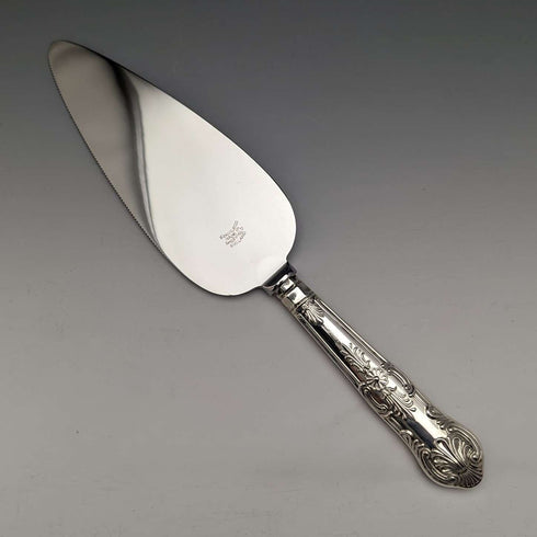 1987 British Vintage Sterling Silver Handle Cake Slicer Boxed Broadway