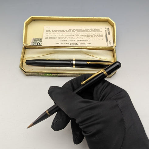 英國復古 Conway Stewart 鋼筆鉛筆套裝黑色盒裝