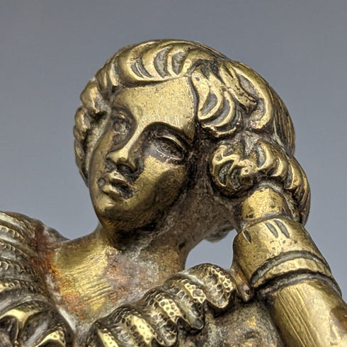 古董 Ormolu 和大理石男孩雕像懷錶架展示架