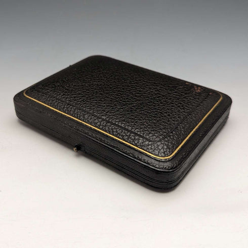 1904 British Antique Sterling Silver Card Case 57g BOX GEORGE UNITE
