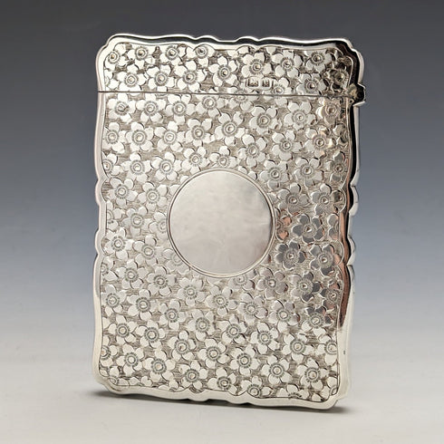 1904 British Antique Sterling Silver Card Case 57g BOX GEORGE UNITE