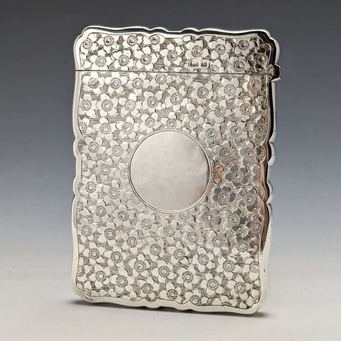 1904 British Antique Sterling Silver Card Case 57g BOX GEORGE UNITE