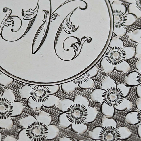 1904 British Antique Sterling Silver Card Case 57g BOX GEORGE UNITE