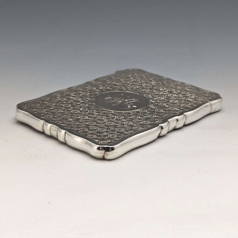 1904 British Antique Sterling Silver Card Case 57g BOX GEORGE UNITE