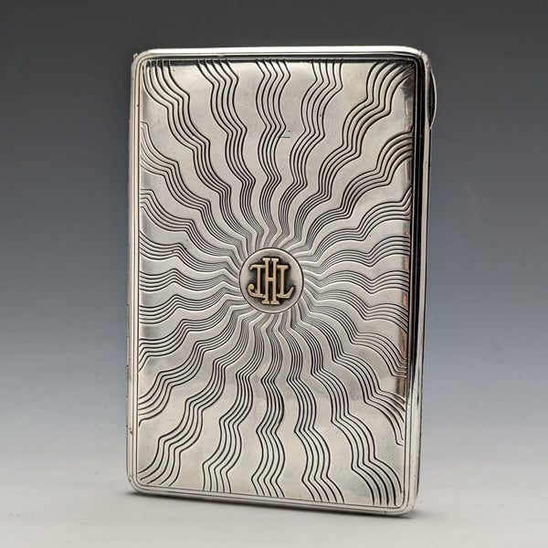 Antique Sterling Silver Baccarat Dealer Card Case 165g