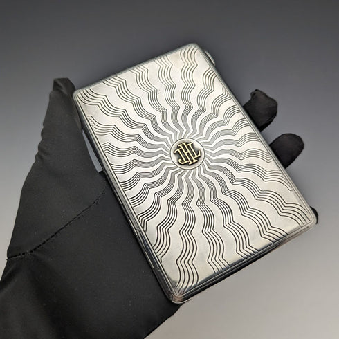 古董純銀百家樂經銷商卡盒 165 克